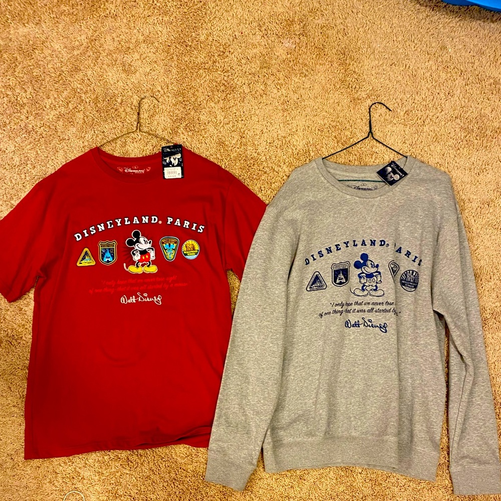 Lot of 2 DisneyLand Paris: shirt and sweatshirt